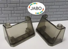 (B8/10) LEGO 2x 3823 Windscreen 2x4x2 Front Windscreen trans brown