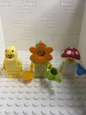 Lot of 3 Lego BAM Spring 2026 Minifigures Mushroom Yellow Bird Orange Flower