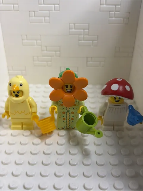 Lot of 3 Lego BAM Spring 2026 Minifigures Mushroom Yellow Bird Orange Flower