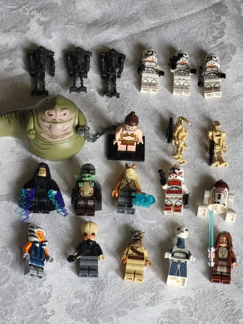 LEGO Star Wars Minifigure Lot w/ R2-D2 & Jabba the Hutt (As Pictured)