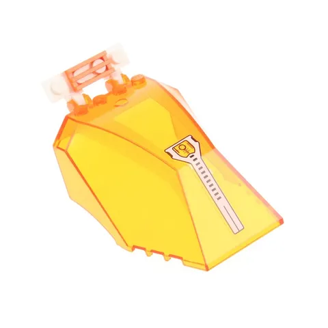 1x LEGO Windshield 8x6x4 Transparent Orange Sticker Cockpit 4534860 62694