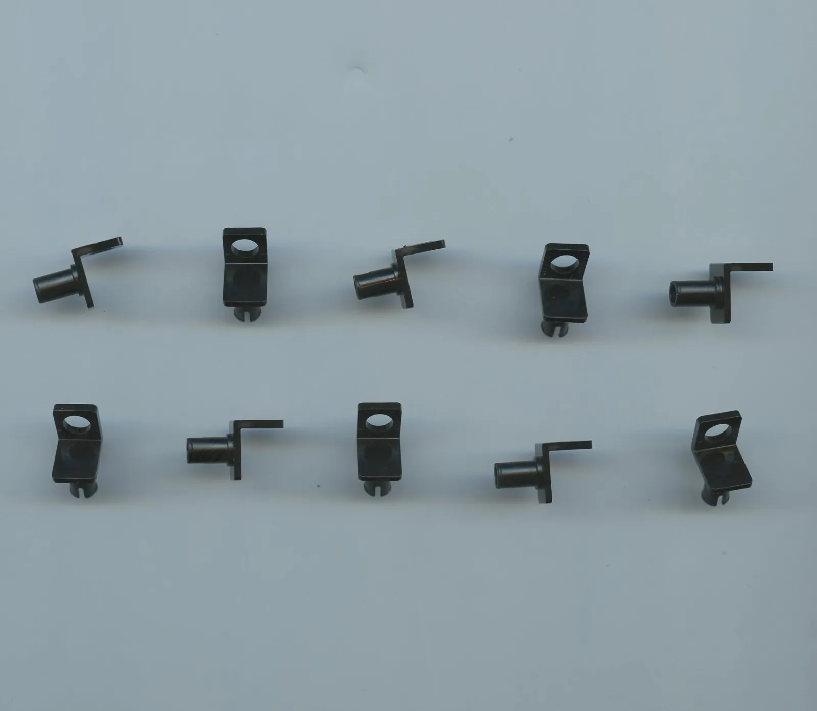 LEGO x 10 Black Minifigure Neck Bracket with Technic Pin 48724