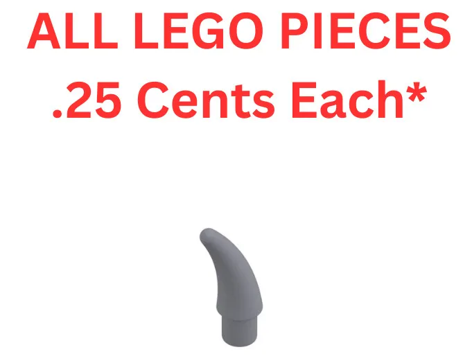 LEGO Small Horn Claw Flat Silver 53451 - Genuine LEGO Parts Pieces Bulk