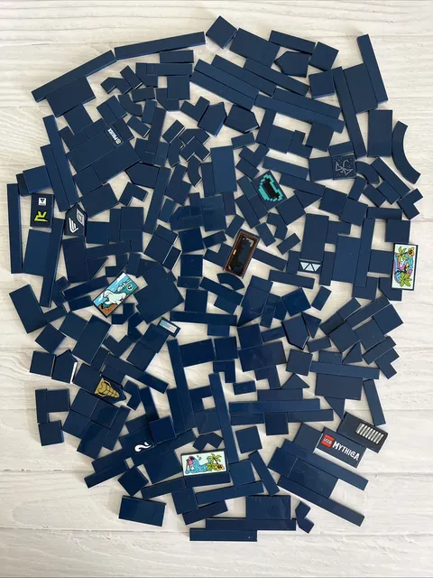 LEGO DARK BLUE LOT 250 PCS 2X2 2X4 1X8 1X6 1X2 TILE PLATE VARIETY EARTH NAVY