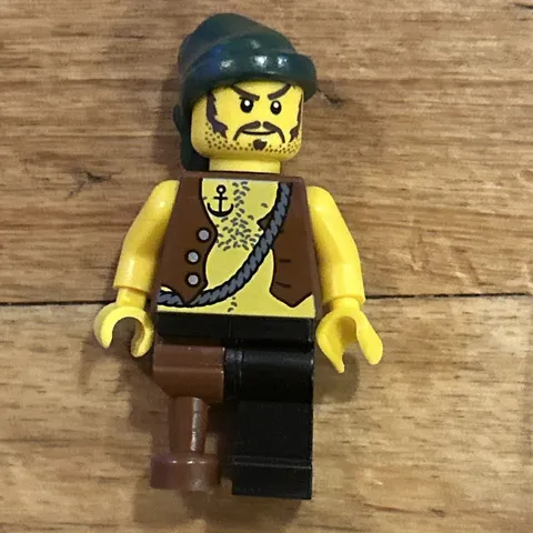 Lego Pirate with Green Hat Minifigure Pirates Used Good Condition pi110 #26