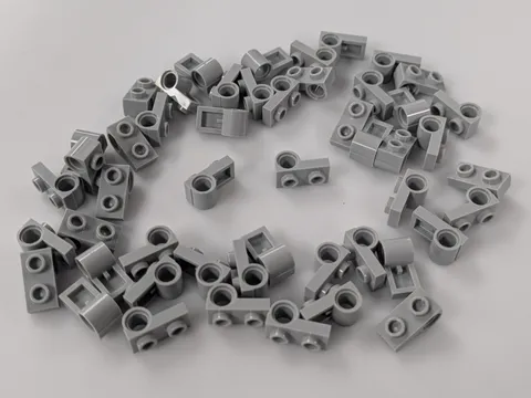 Lego Lot  x50 New Light Bluish Gray Plate 1 x 2 with Pin Hole # 18677