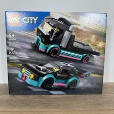 LEGO City Race Car and Carrier Truck Transporter Toy 328 Pieces 60406 ages 6+