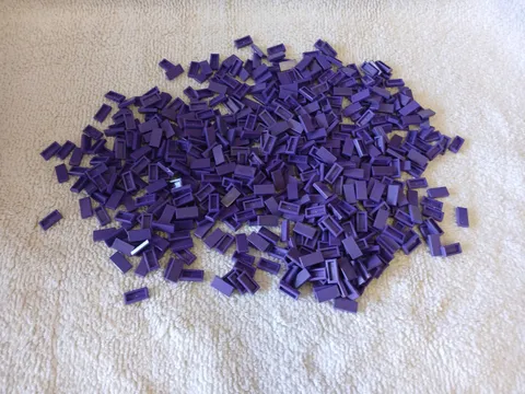 Over 450 1x2 DARK PURPLE Smooth Finishing Tile Brick Bricks ~ Lego ~ NEW