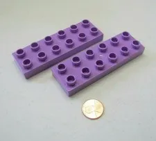 Lego Duplo 2 THIN 2x6 MEDIUM PURPLE BRICKS BLOCKS Building Block House