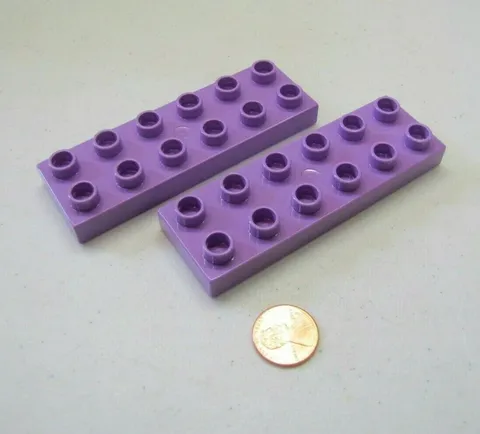 Lego Duplo 2 THIN 2x6 MEDIUM PURPLE BRICKS BLOCKS Building Block House