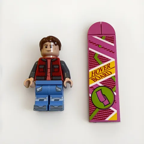 LEGO 10300 Back To The Future Marty Mcfly Minifigure With HOVERBOARD Rare EUC