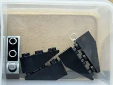 LEGO Parts - Black Slope, Inverted 33 3 x 1 - No 4287 - QTY 5