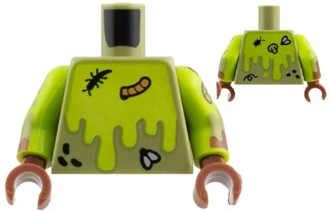 Lego NEW Trash MONSTER Minifigure TORSO Olive Green Worm/Fly/Slime 71052 Part