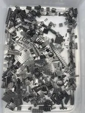 1 lb. Bulk Mixed Black Legos - standard blocks and unique pieces (Lot H)