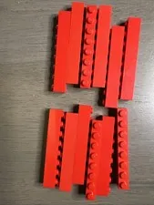 Lego 3008 Red Brick 1x8 - 12 Pieces Dented