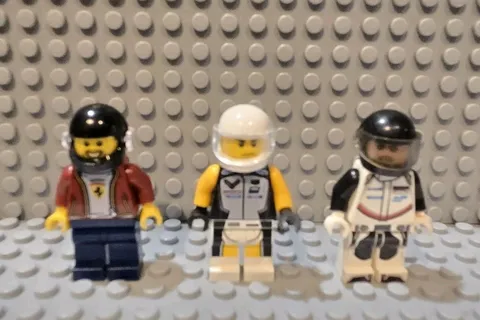 LEGO Speed Champions Driver Minifigure Lot: Ferrari, Corvette & Porche (3 figs)