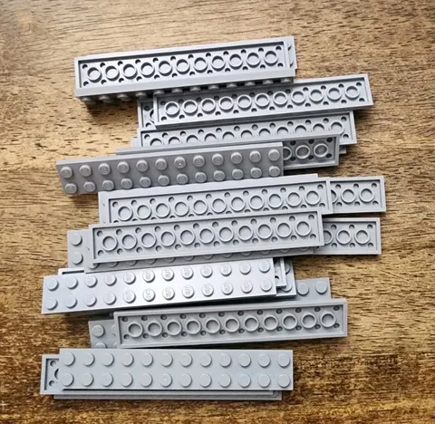 LEGO Light Bluish Gray Plate 2 x 12 QTY 25. Part No. 2445