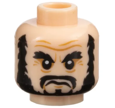 Minifigure, Head PotC Black Bushy Eyebrows, Beard, and Moustache, Med - New LEGO
