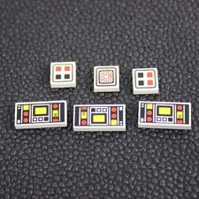 5x LEGO Tile 1 x 2 & 1x1  w/Yellow Red Control 3069p68 Train Space City M-Tron
