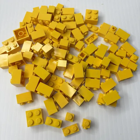 Lego 100 Yellow Bricks Stud Building Blocks Pieces Small Parts