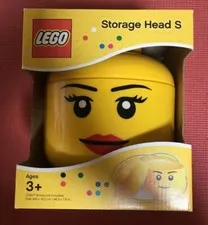 NIB LEGO STORAGE HEAD SMALL GIRL YELLOW