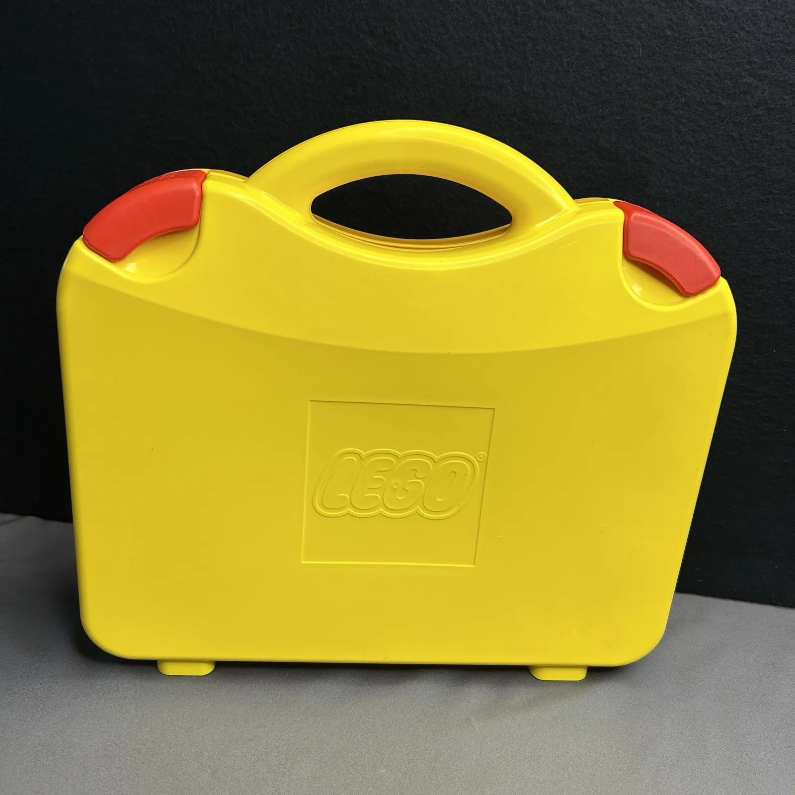 LEGO Yellow & Orange Plastic Carrying Case Storage Box With Dividers