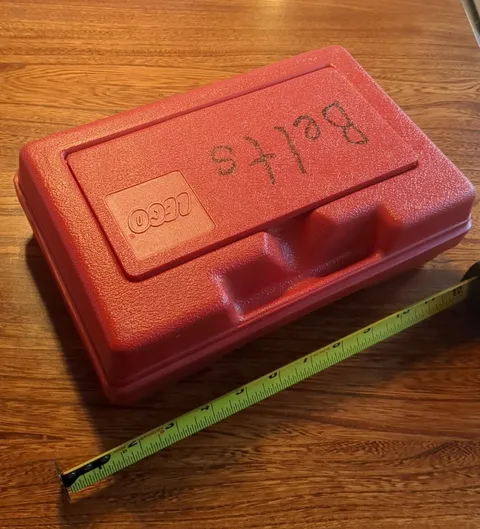 Lego Carrying Case Box Vintage 1984 Red Hard Plastic Carrier approx 7*11*4