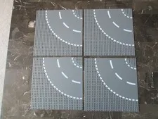 LOT OF 4 LEGO 10 X 10 INCH GRAY STREET BASE PLATES # 44342 PRE OWNED