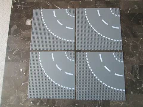 LOT OF 4 LEGO 10 X 10 INCH GRAY STREET BASE PLATES # 44342 PRE OWNED
