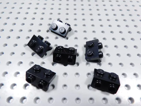 LEGO Lot of 6 Black 1x2-1x2 Brackets BF