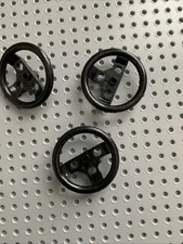 Lego Black Technic, Steering Wheel Large part 2741 lot of 3 pieces