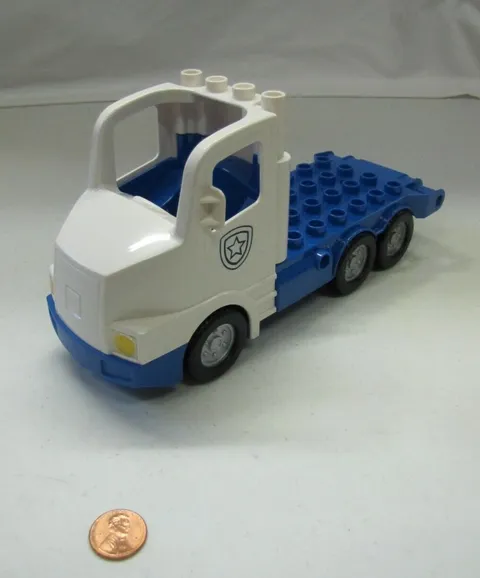 Lego Duplo BLUE POLICE SEMI TRUCK CAB CAR Vehicle Rescue for Cop Paramedic