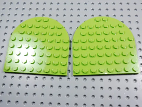 LEGO Lot of 2 Lime Green 8x8 Half Round Plates BK