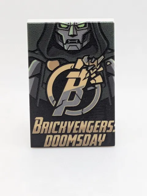 Avengers Doomsday parody Movie Poster Custom printed LEGO brick 2x3 tile
