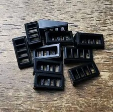 LEGO Black Slope 18 2 x 1 x 2/3 with Grille QTY 10 Part No. 61409.