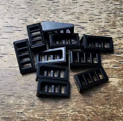 LEGO Black Slope 18 2 x 1 x 2/3 with Grille QTY 10 Part No. 61409.
