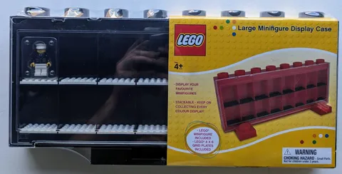 LEGO KP004MF Large Minifigure Display Case 16 Black +Exclusive Minifigure SEALED