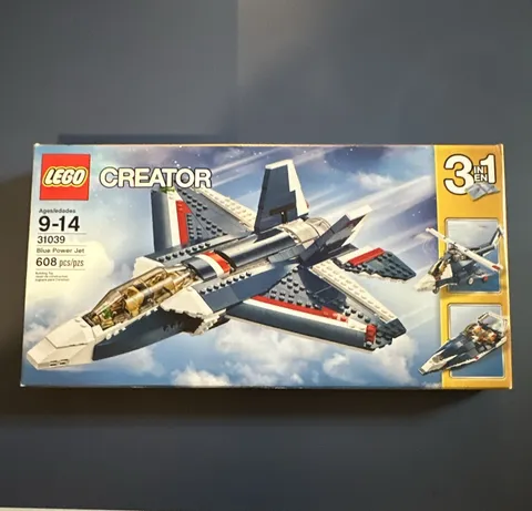 LEGO Creator Blue Power Jet 31039 3-in-1 Complete Set 608 pcs w/ Box Age 9-14
