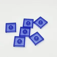 87580 LEGO Plate Modified 2x2 Groove 1 Stud Center Jumper TRANSPARENT PURPLE (6)
