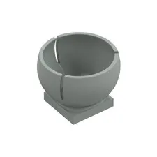 LEGO Light Gray Cylinder Hemisphere 3 x 3 Ball Turret Socket with 2 x 2  inv.632