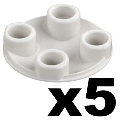 Lego 5 New ROUND PLATES White 2 x 2 with Rounded Bottom Boat Skid Part 2654 WH1
