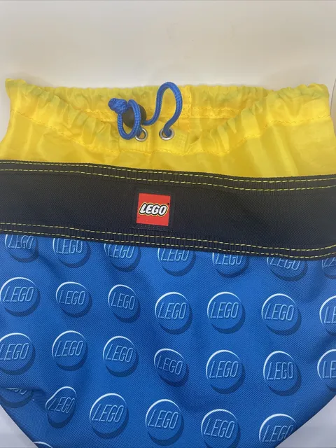 New Lego Storage Bin Bucket Travel Collapse Bag Carry Organizer Yellow Blue Tote