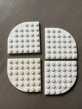 LEGO 6003 White Plate, Round Corner 6 x 6 - 4 Pieces