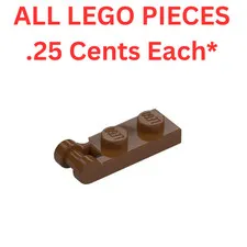 LEGO Plate 1x2 with End Bar Handle Reddish Brown 60478 - Genuine LEGO Parts