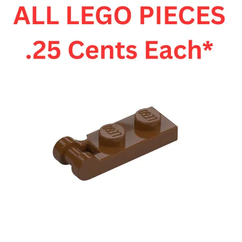 LEGO Plate 1x2 with End Bar Handle Reddish Brown 60478 - Genuine LEGO Parts
