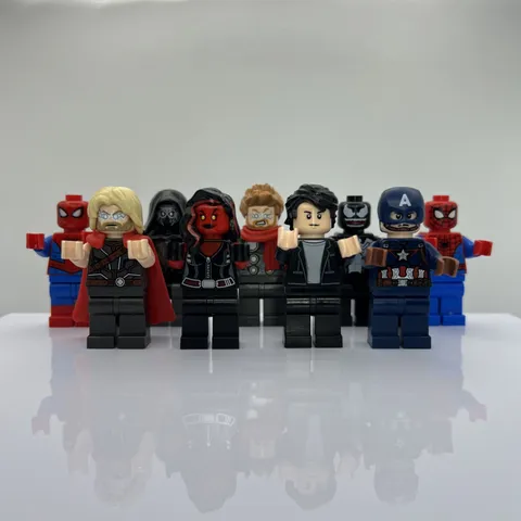 LEGO Marvel Avengers Minifig Lot Of 9 Red She-Hulk Spider-Man Captain America