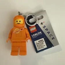 LEGO New LED Lite Keychain Spaceman Astronaut  orange 3" minifigure light