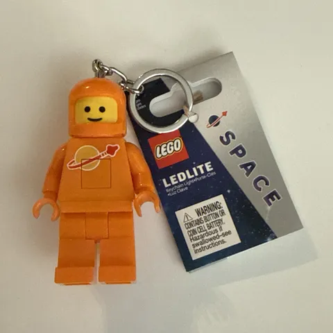 LEGO New LED Lite Keychain Spaceman Astronaut  orange 3" minifigure light