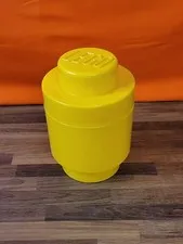 2017 Lego Yellow Round Storage Brick Peg Container