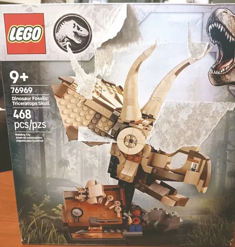 LEGO 76969 Triceratops Skull Jurassic World Dinosaur Fossil Set open dam box new